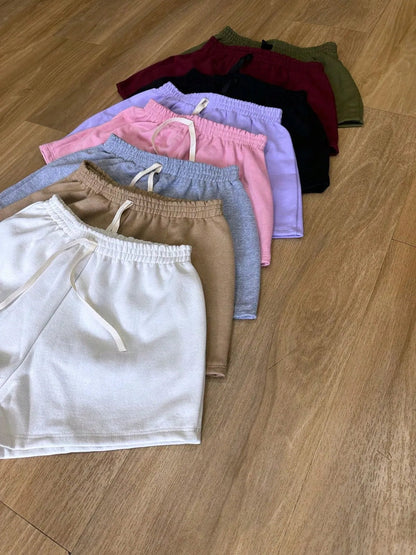 (KIT COM 6)  Shortinhos Moletinho 100% Algodão Cintura Alta | OFERTA INVERNO