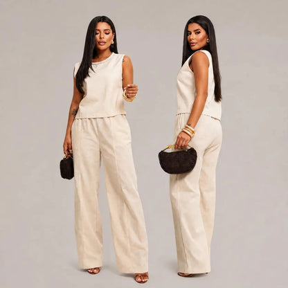 Kit com 2 Conjuntos Feminino em Linho Premium - 40%OFF